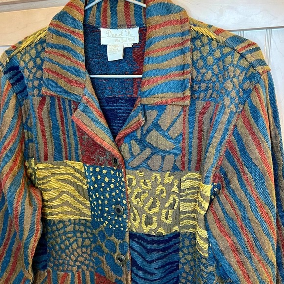 Vintage Daniel K. Embroidered Patchwork Look Tapestry Jacket Size Large - Picture 6 of 16
